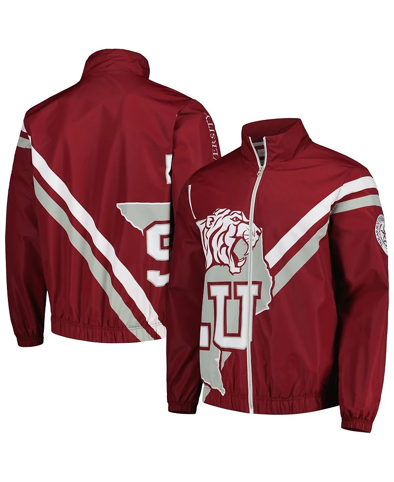 Men's Mitchell & Ness Maroon Texas Southern Tigers Exploded Logo Warm Up Full-Zip Jacket
