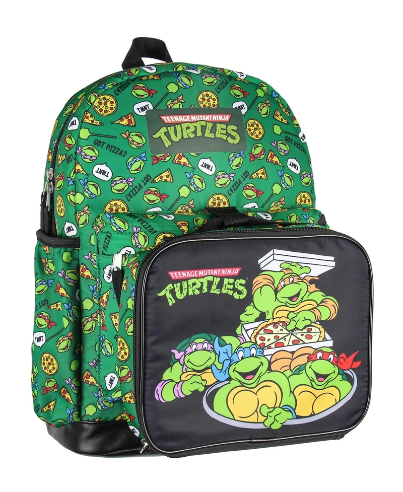 Nickelodeon Teenage Mutant Ninja Turtles Got Pizza? Leonardo Raphael Donatello Michelangelo 2 Pc Lunch Box Backpack Set