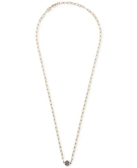 Amethyst Bezel Cluster Pendant Necklace (1/5 ct. t.w.) in 14k Gold-Plated Sterling Silver, 16" + 2" extender