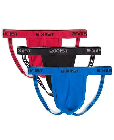 2(x)ist Men's Cotton Stretch Jock Strap 3-Pack