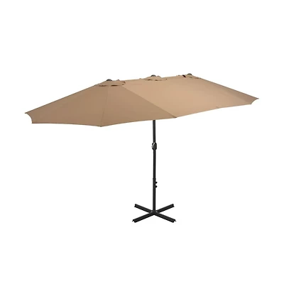 Outdoor Parasol with Aluminum Pole 181.1"x106.3" Taupe