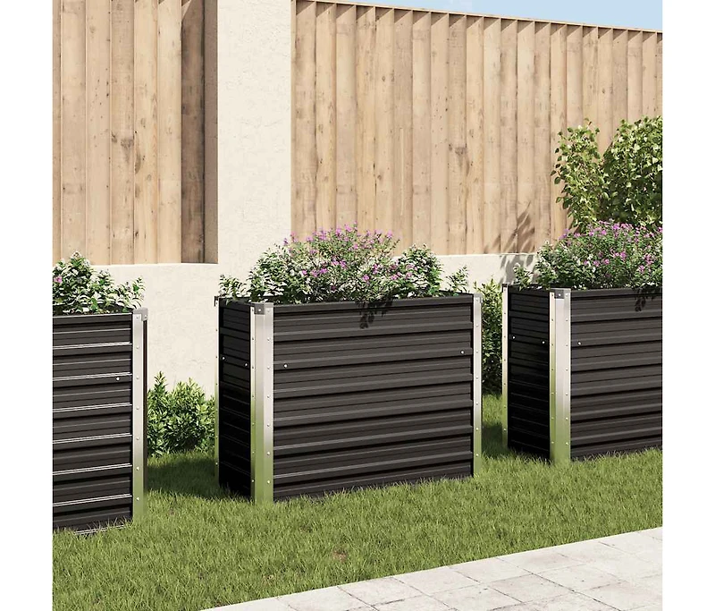 Garden Raised Bed Anthracite 39.4"x15.7"x30.3" Galvanized Steel