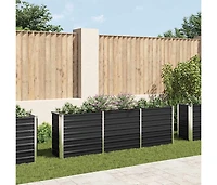 Garden Raised Bed Galvanized Steel 94.5"x15.7"x30.3" Anthracite