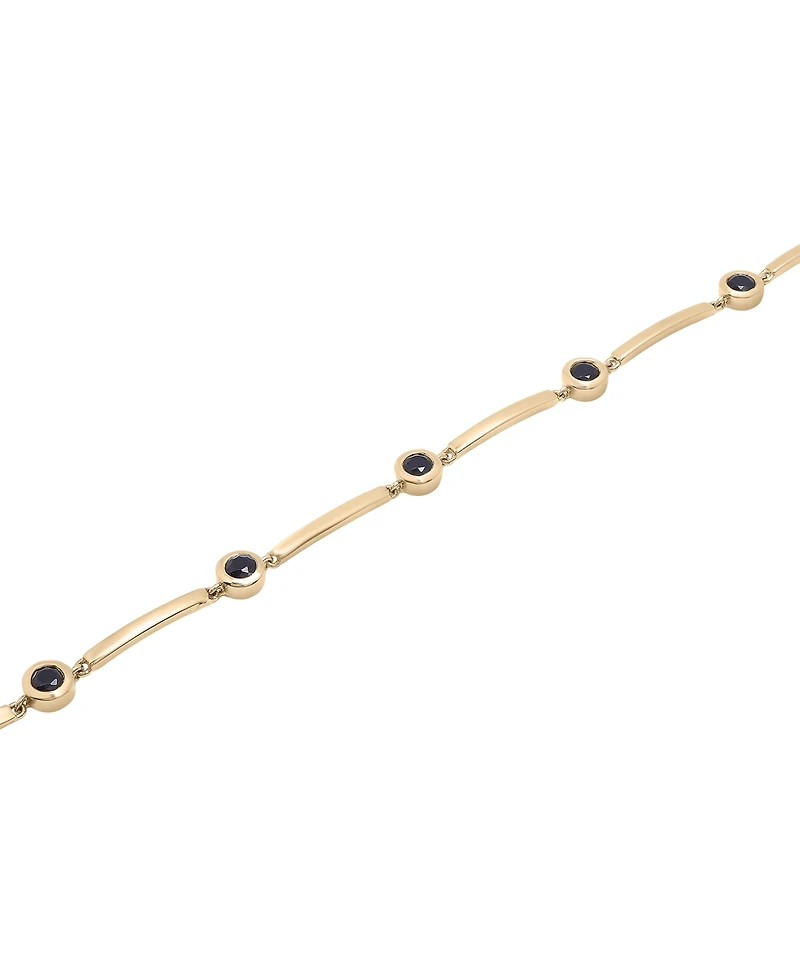 Onyx Bezel Bar Link Bracelet in 14k Plated Gold
