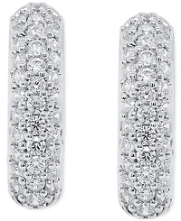 Forever Grown Diamonds Lab Grown Diamond Pave Small Huggie Hoop Earrings (1/2 ct. t.w.) in Sterling Silver or 14k Gold-Plated Sterling Silver