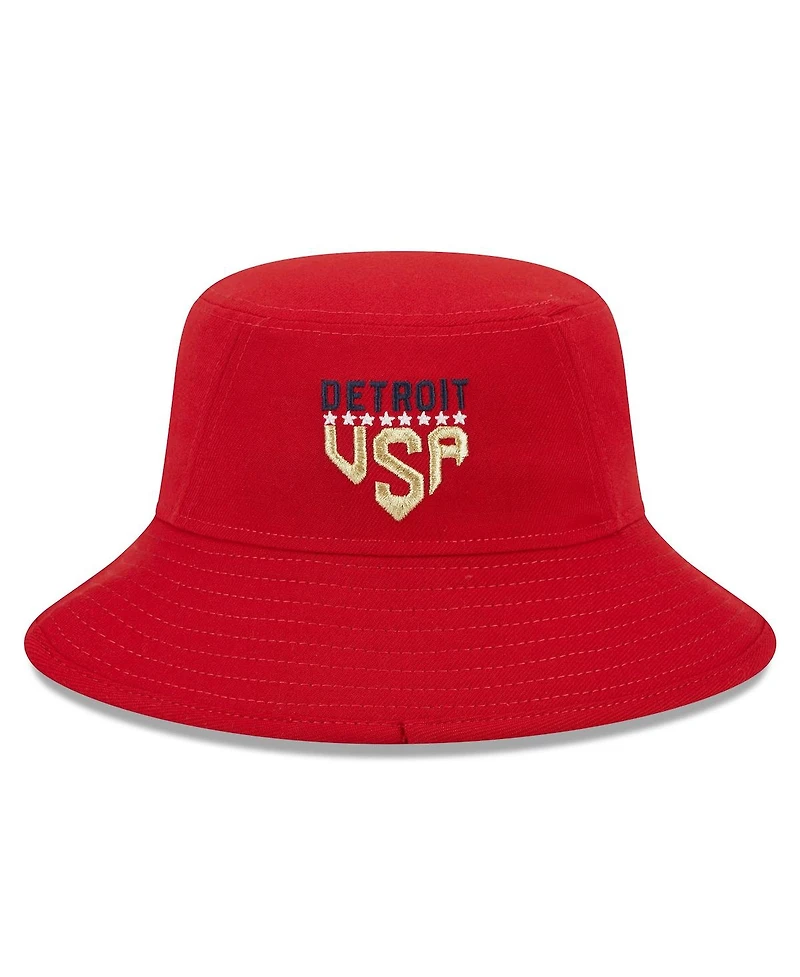 Men's New Era Red Detroit Tigers 2023 Fourth of July Bucket Hat