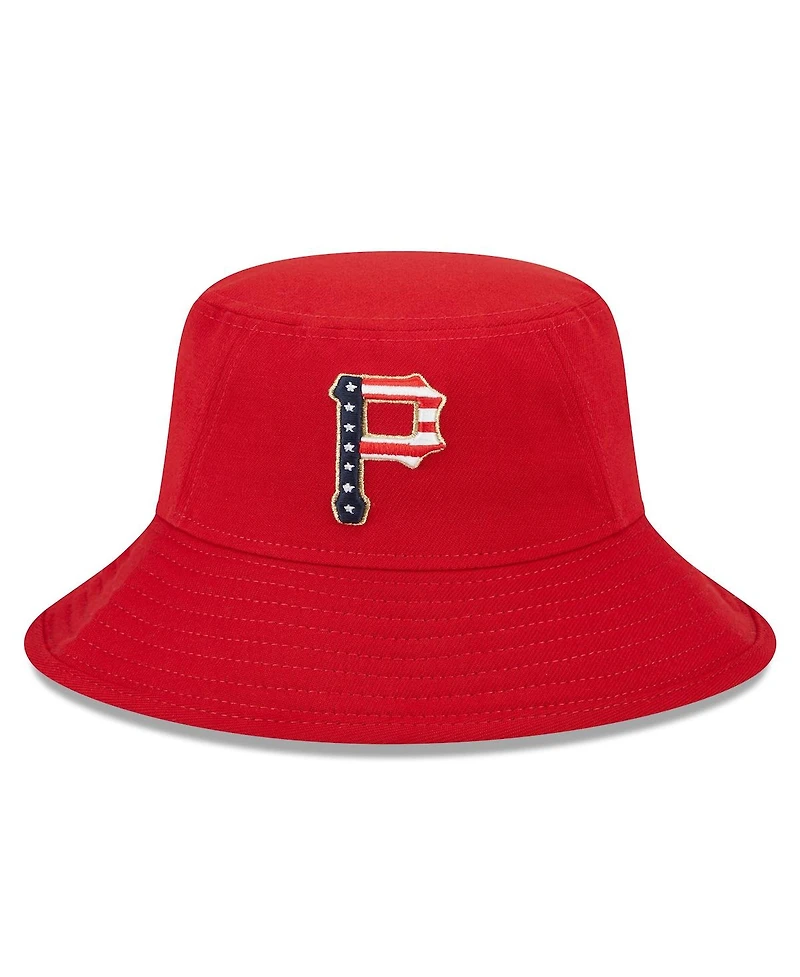 Men's New Era Red Pittsburgh Pirates 2023 Fourth of July Bucket Hat
