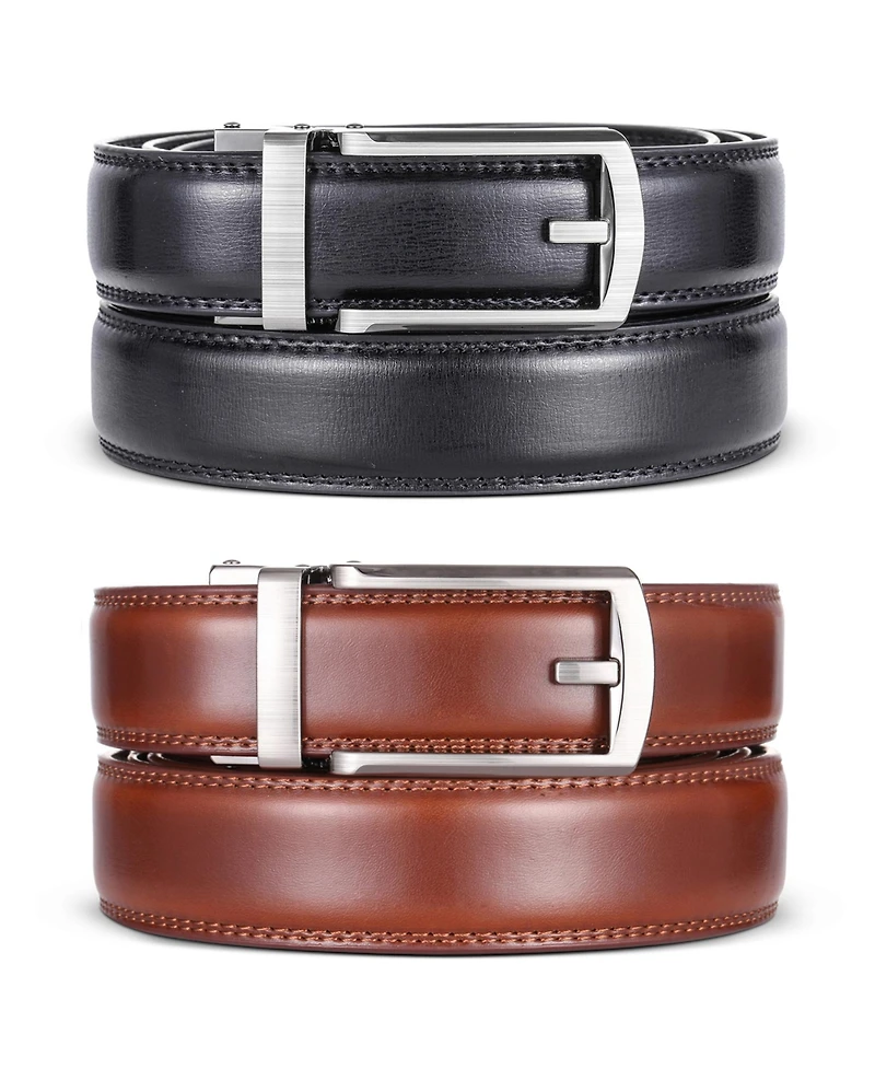 Men's Swank Hasp Leather 2 Pack Linxx Ratchet Belt
