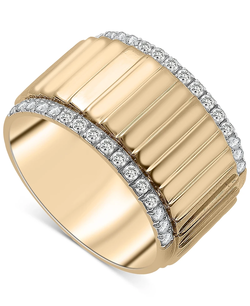 Audrey by Aurate Diamond Wide Textured Statement Ring (1/3 ct. t.w.) in Gold Vermeil, Created for Macy's