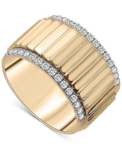 Audrey by Aurate Diamond Wide Textured Statement Ring (1/3 ct. t.w.) in Gold Vermeil, Created for Macy's