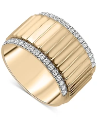 Audrey by Aurate Diamond Wide Textured Statement Ring (1/3 ct. t.w.) in Gold Vermeil, Created for Macy's