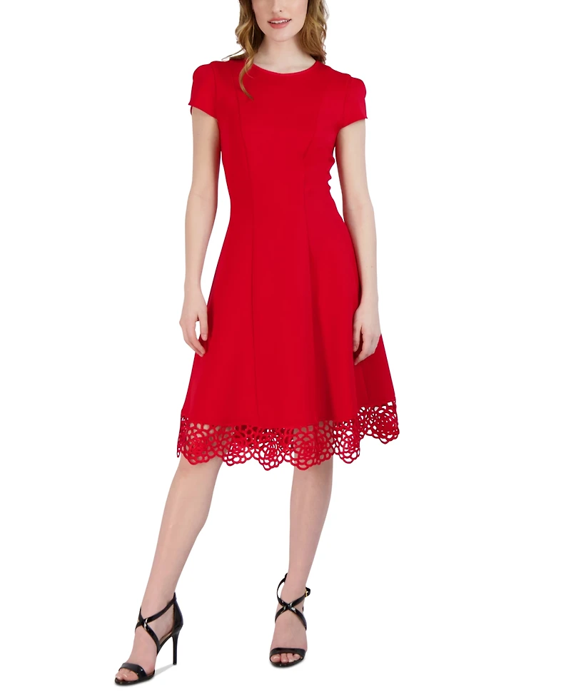Donna Ricco Women's Round-Neck Sleeveless Fit & Flare Dress