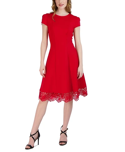 Donna Ricco Women's Round-Neck Sleeveless Fit & Flare Dress