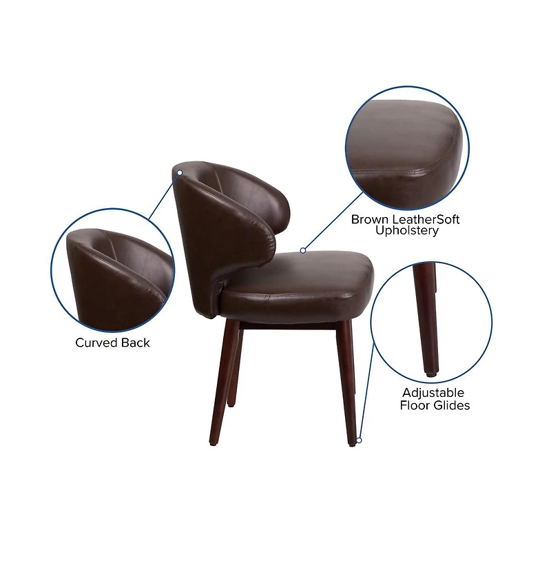 Merrick Lane Ambrose Upholstered Accent Chair With Walnut Legs