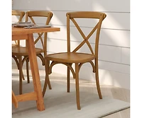Merrick Lane Davisburg Stackable Wooden Cross Back Bistro Dining Chair