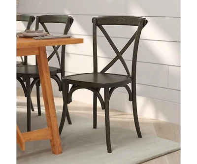 Merrick Lane Davisburg Stackable Wooden Cross Back Bistro Dining Chair