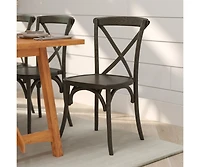 Merrick Lane Davisburg Stackable Wooden Cross Back Bistro Dining Chair