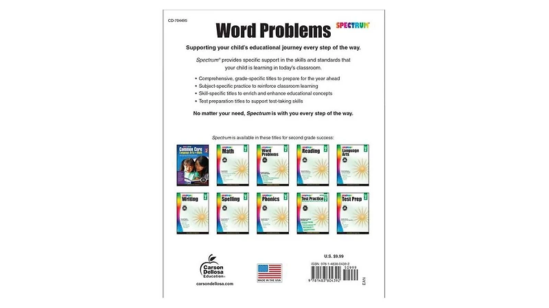 Spectrum Word Problems, Grade 2 by Spectrum Compiler