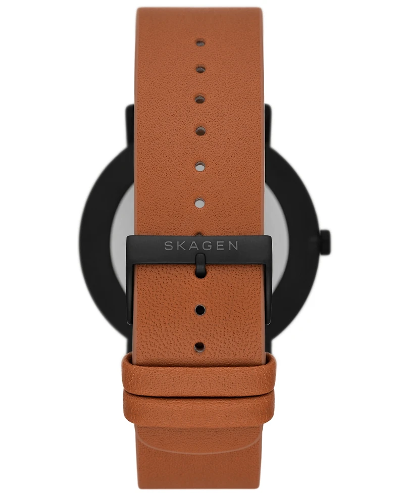 Skagen Men's Kuppel Quartz Three Hand Brown Leather, 44mm