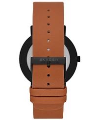 Skagen Men's Kuppel Quartz Three Hand Brown Leather, 44mm