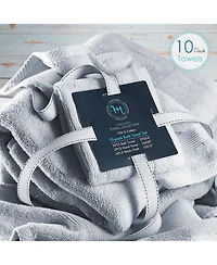 Luxury Soft 10-Piece Towel Set – 600 Gsm 100% Combed Cotton | 2 Bath Towels, Hand Towels & 6 Washcloths