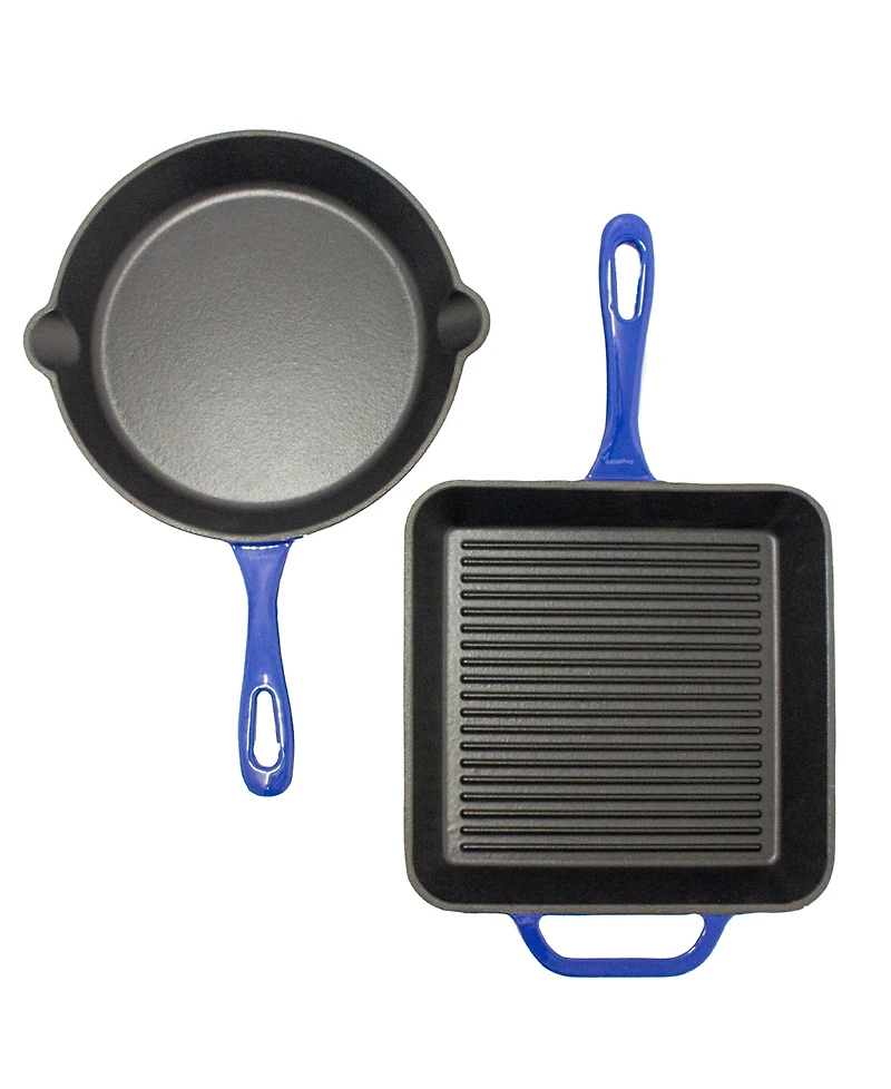 BergHOFF Neo 2pc Cast Iron 10" Fry and Grill Pan Cookware Set