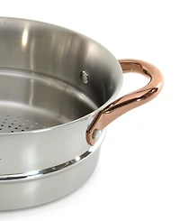 BergHOFF Ouro Gold 3pc 18/10 Ss Steamer Set, Ss Lids, Rose Gold Handles