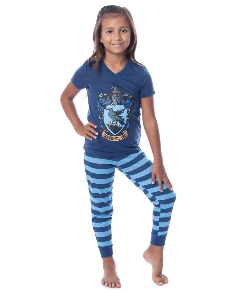 Harry Potter Girls House Crest 2pc Short Sleeve Shirt Pajama Pant Set - All 4 Houses