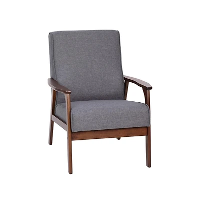 Langmore Upholstered Mid-Century Modern Arm Chair With Wood Frame