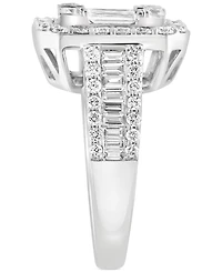 Effy Diamond Emerald Shaped Halo Cluster Engagement Ring (1-7/8 ct. t.w.) in 14k White Gold
