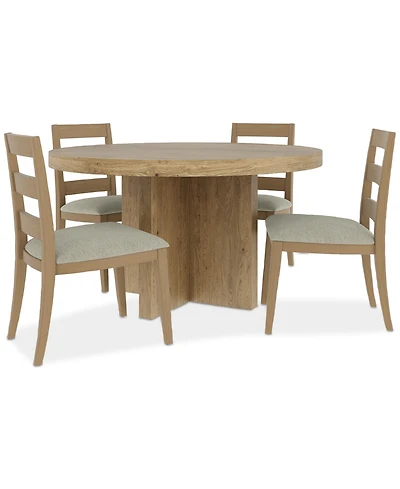 Davie Round 5pc Dining Set (Table & 4 Ladder Side Chairs)