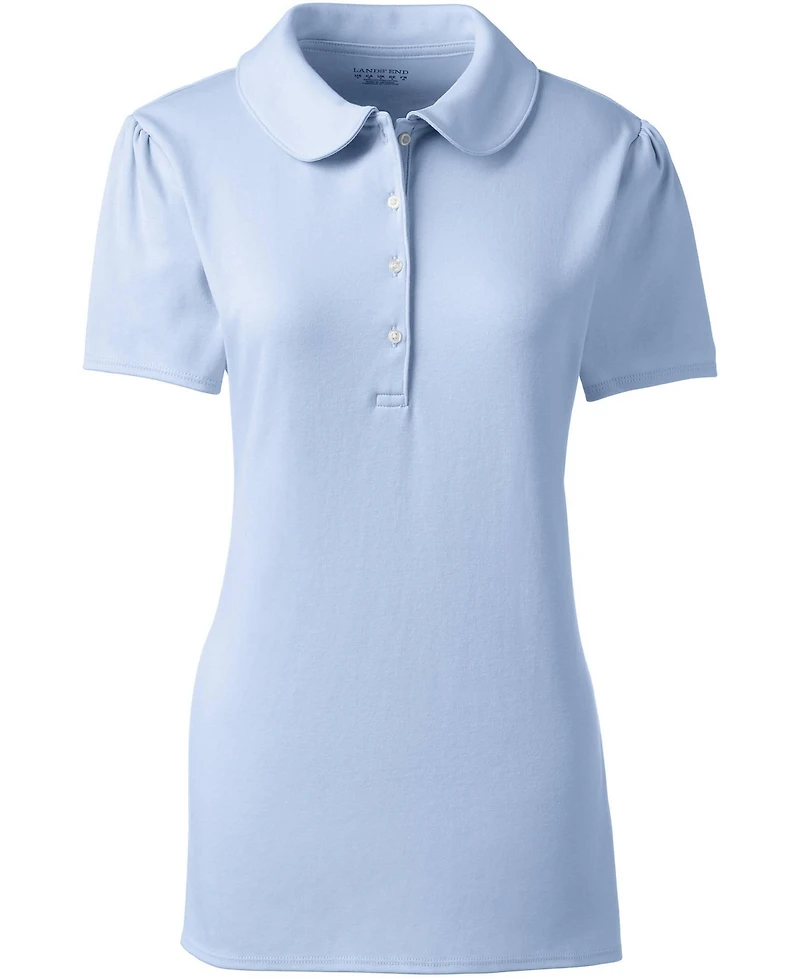 Lands' End Women's Short Sleeve Peter Pan Collar Polo Shirt