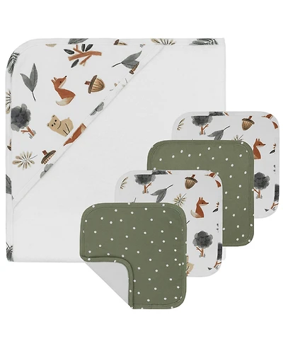 Living Textiles Baby Boys or Girls Bath Gift Set, 5 Piece