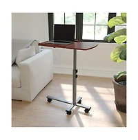 Emma+Oliver Angle And Height Adjustable Mobile Laptop Computer Table With Top