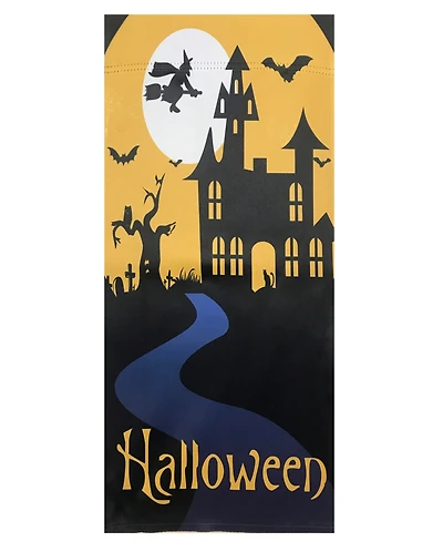 Spooky House Halloween Outdoor House Flag with Bats and Witch, 28" x 40"