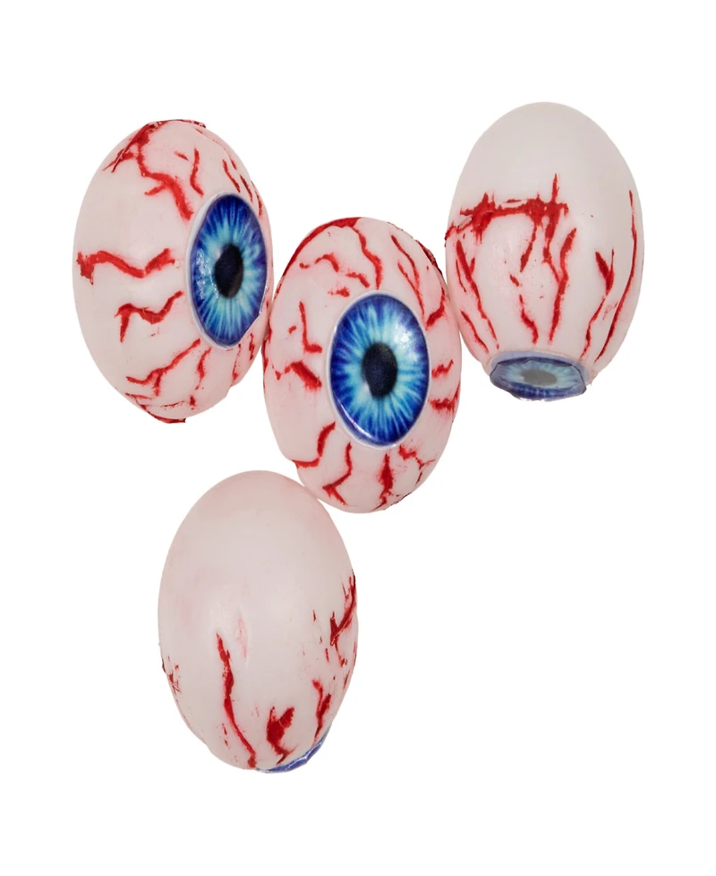 Set of 4 Bloodshot Eyeballs Halloween Decorations, 2"