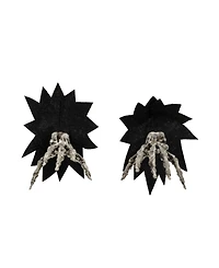 7" Skeleton Hands Halloween Window Decoration Set, 2-Piece