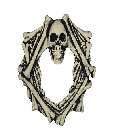 Skull Head and Bones Halloween Wreath, 18" Unlit