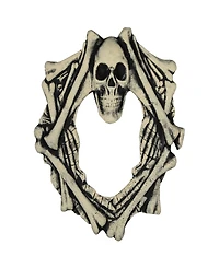 Skull Head and Bones Halloween Wreath, 18" Unlit
