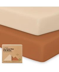 KeaBabies 2-Pack Mini Crib Sheets, Pack and Play Sheets Fitted, N Organic Fitted Sheet Cover
