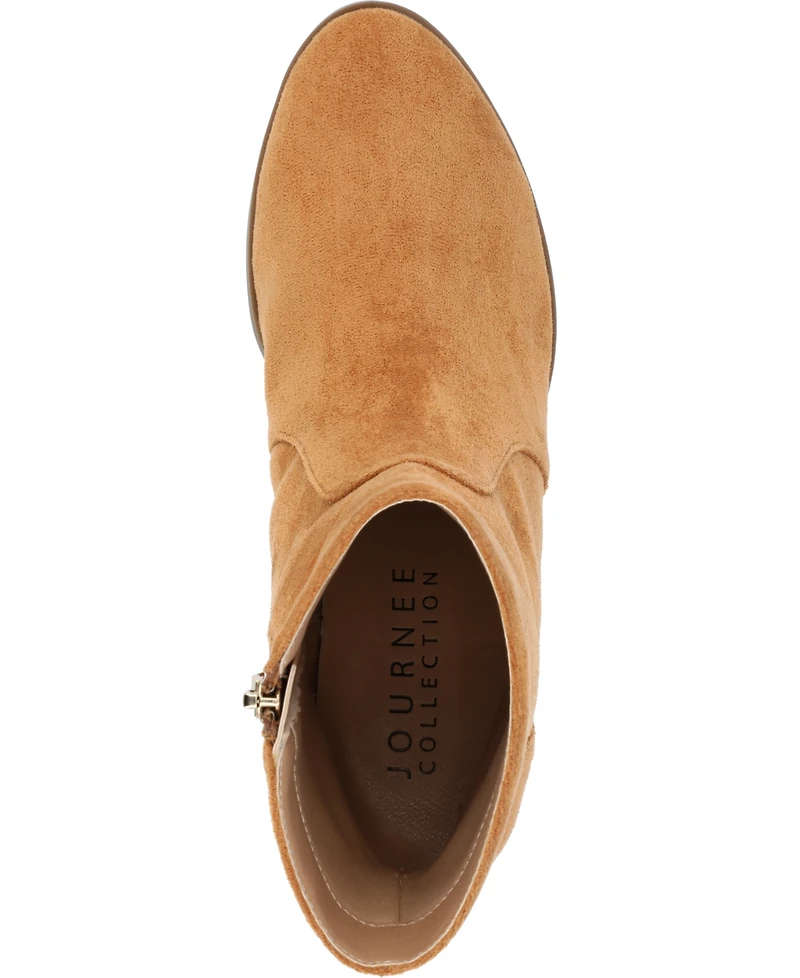 Journee Collection Women's Hayven Block Heel Almond Toe Booties