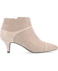 Journee Collection Women's Embrie Two Tone Kitten Heel Dress Booties