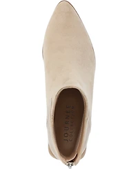 Journee Collection Women's Consuello Two Tone Pointed Toe Block Heel Booties