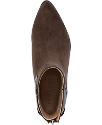 Journee Collection Women's Consuello Two Tone Pointed Toe Block Heel Booties