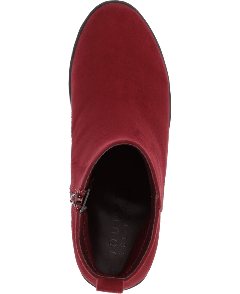 Journee Collection Women's Cassidy Platform Block Heel Lug Sole Booties