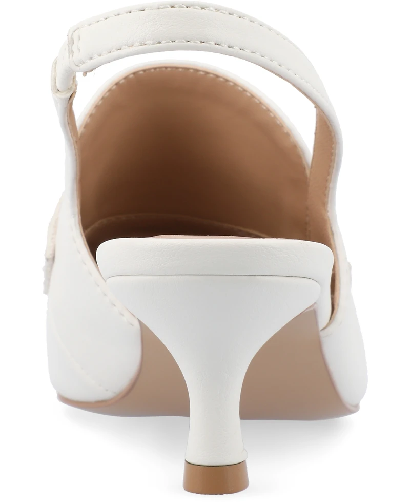 Journee Collection Women's Amory Tailored Kitten Heel Slingback Pumps
