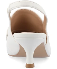 Journee Collection Women's Amory Tailored Kitten Heel Slingback Pumps