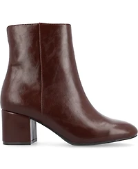 Journee Collection Women's Adria Round Toe Block Heel Booties