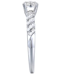 Promised Love Diamond Halo Cluster Ring (1/3 ct. t.w.) in Sterling Silver