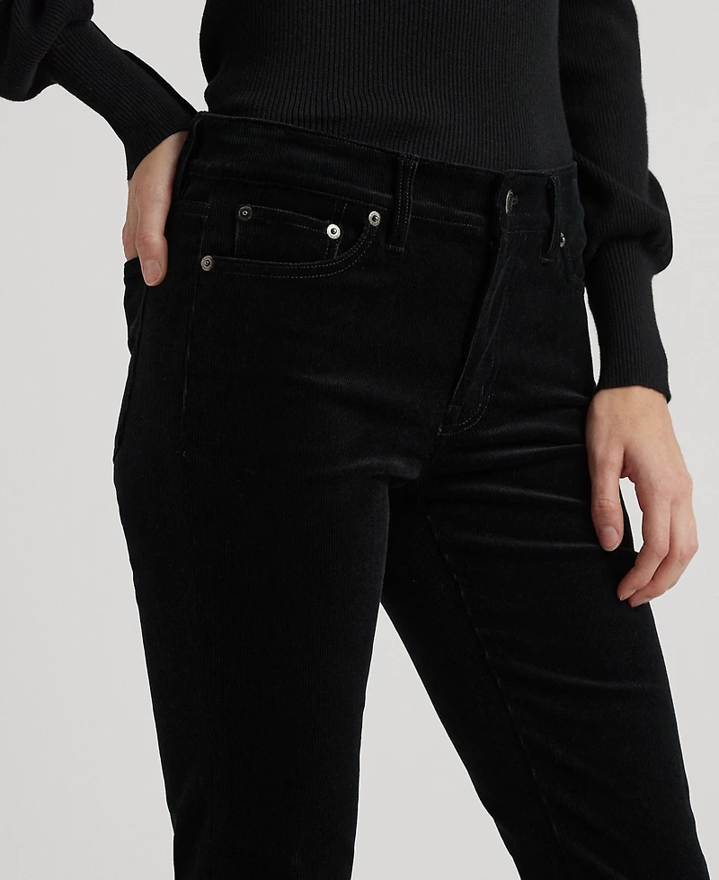 Lauren Ralph Stretch Corduroy Mid-Rise Straight Pants